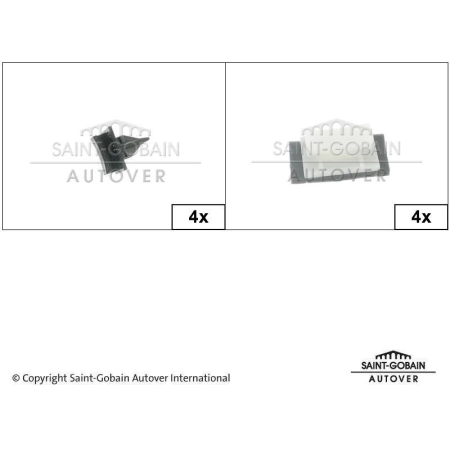 Zestaw klipsów szyby przedniej Ford Transit Mk3 2000-2014 - Sekurit