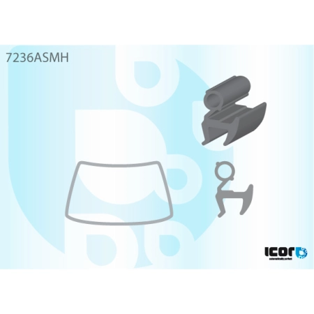 Uszczelka szyby przedniej Renault Twingo I 1993-2007 (7236ASMH) - Icor