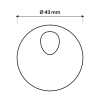 Podkładka pod sensor 43 mm (9209040032) - rzut z góry z wymiarami