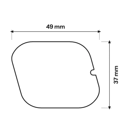 Podkładka pod sensor 49x37 mm OSMO - rzut z góry z wymiarami