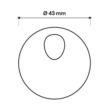 Podkładka pod sensor 43 mm (9209040032) - rzut z góry z wymiarami
