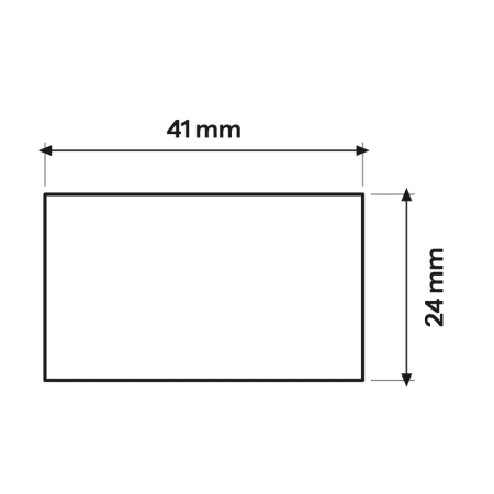 Podkładka pod sensor 24x41 mm - rzut z góry z wymiarami