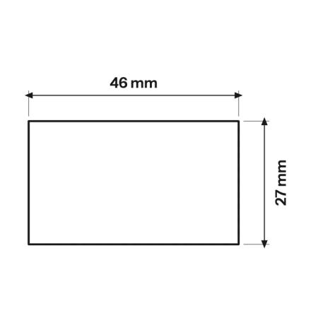 Podkładka pod sensor 27x46 mm - rzut z góry z wymiarami